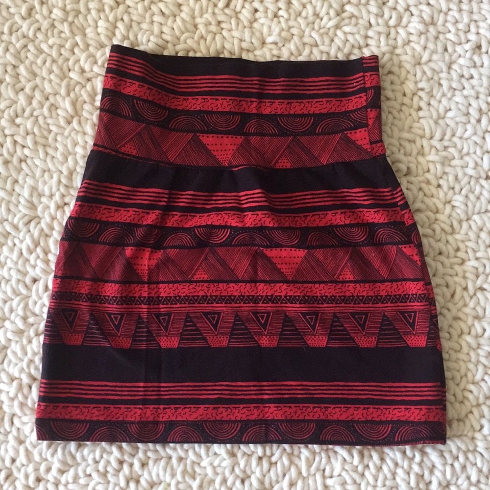 American Apparel black and red graphic skirt